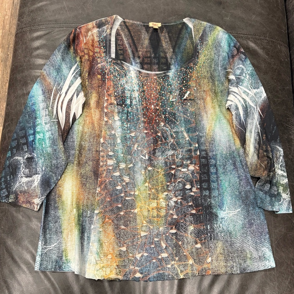 Reba Multicolor Abstract Blouse